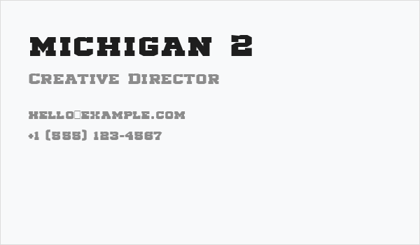 michigan 2 Business Card