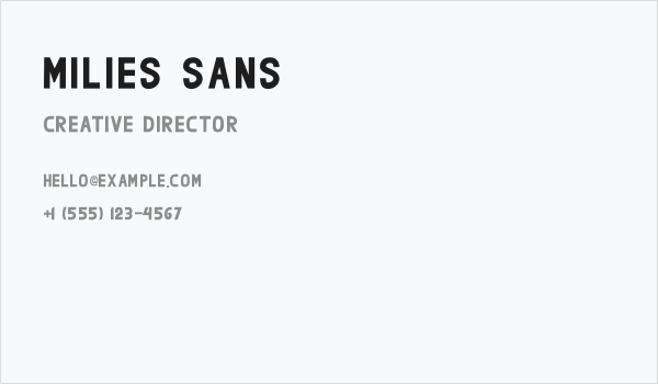 milies Sans Business Card