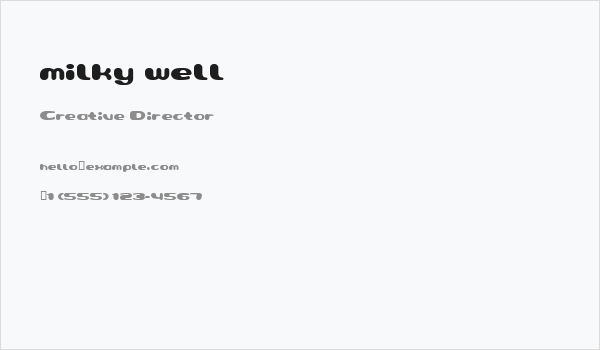 milky well Business Card