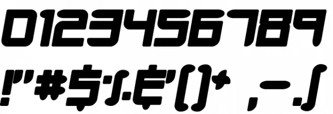 minibike  oblique Font OTHER CHARS