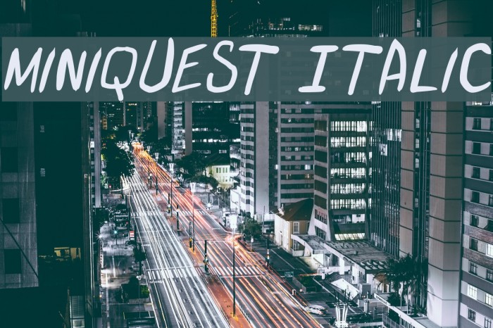 miniquest Italic Font examples