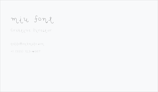 miu font Business Card