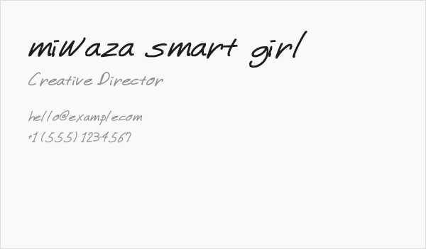 miwaza smart girl Business Card