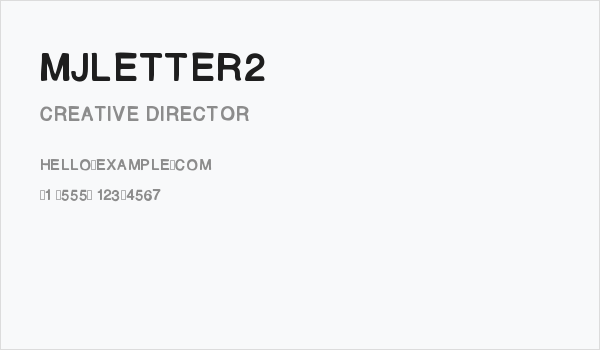 MJletter2 Business Card