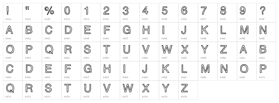 MJletter Character Map
