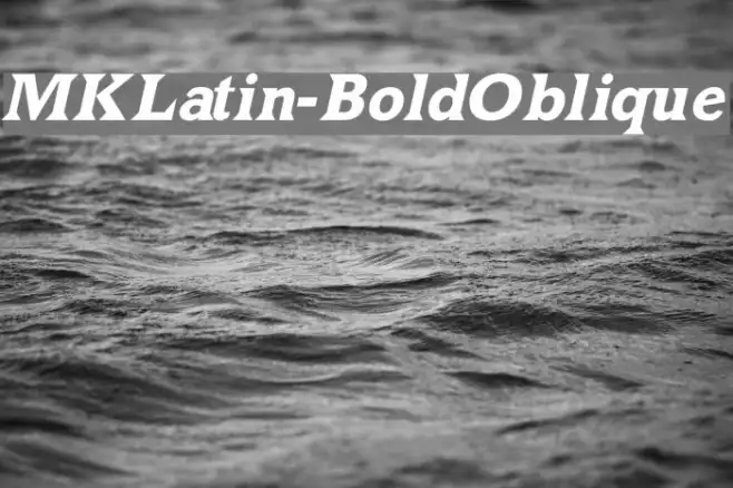 MKLatin-BoldOblique Example 1