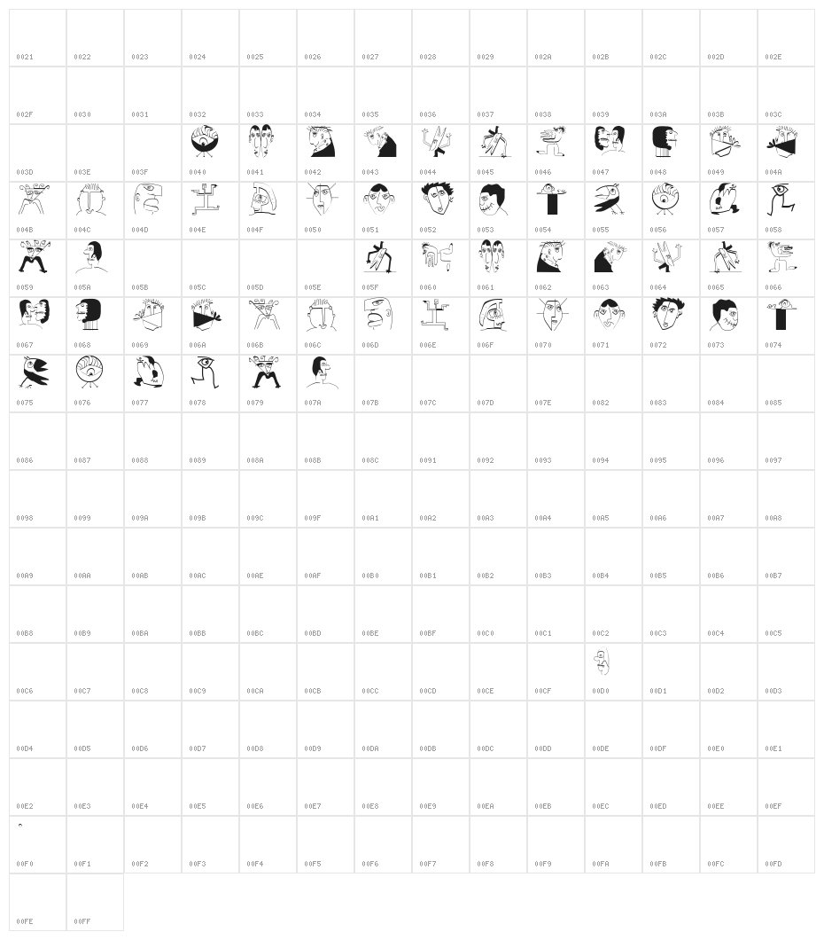 MKMouseworx Character Map
