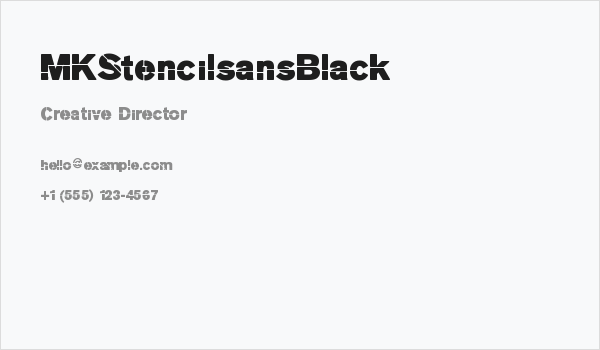 MKStencilsansBlack Business Card