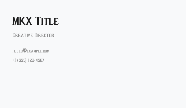 MKX Title Business Card