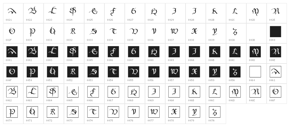 MKancellerescaCaps Character Map