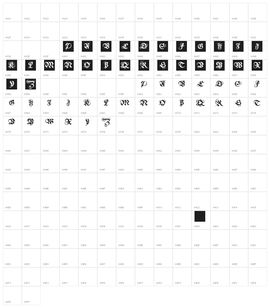 MKanzleiCaps-One Character Map