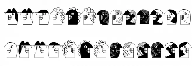 MKartoonKoepfe Schriftart Groß