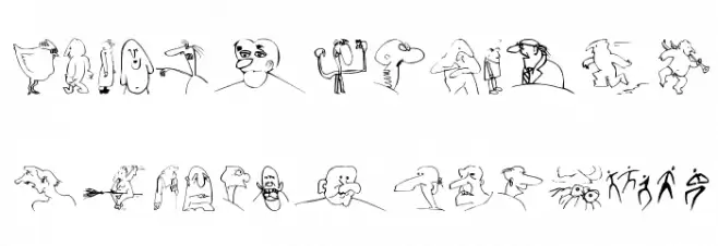 MKartoonPeople Шрифта ВЕРХНИЙ