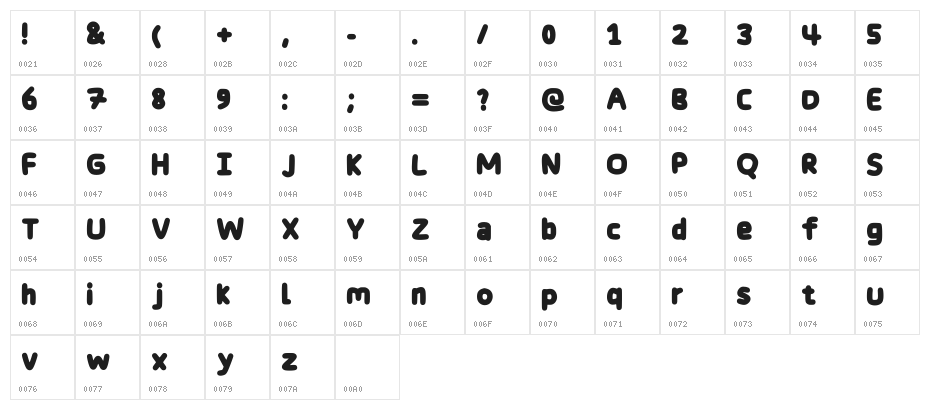 Mk Fontes Regular Character Map