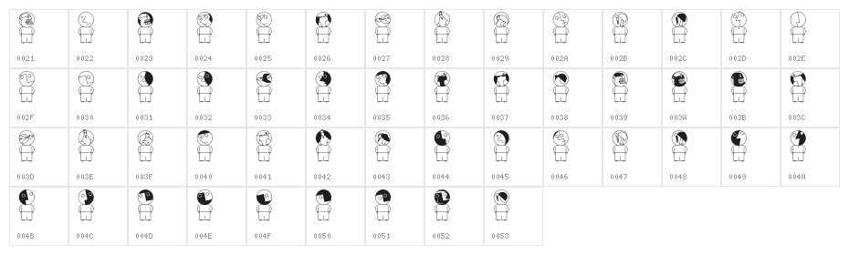 MkDrawingsPeople Character Map