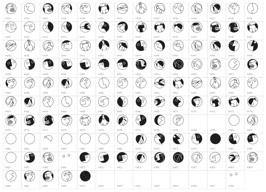 MkDrawings Character Map