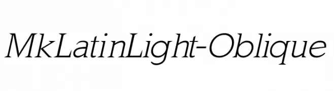 MkLatinLight-Oblique  Frei Schriftart Herunterladen