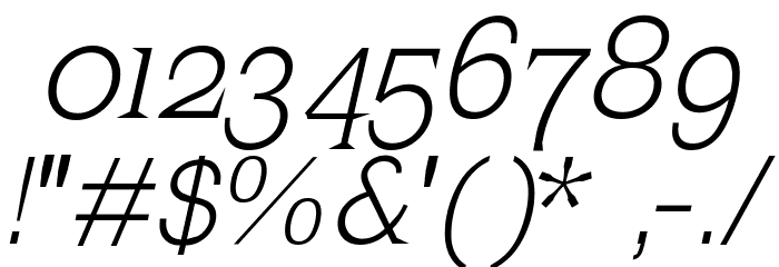 MkLatinLight-Oblique Font OTHER CHARS