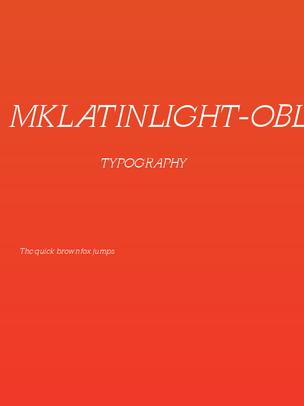 MkLatinLight-Oblique Poster
