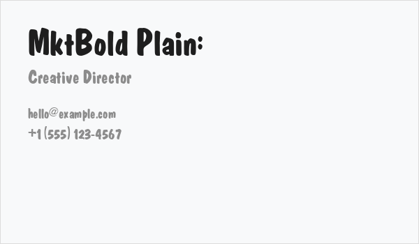 MktBold Plain: Business Card