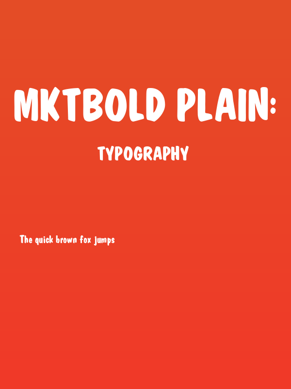 MktBold Plain: Poster