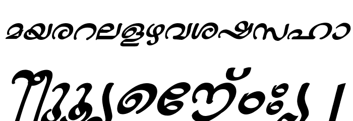 ML-TTJaya BoldItalic Font LOWERCASE