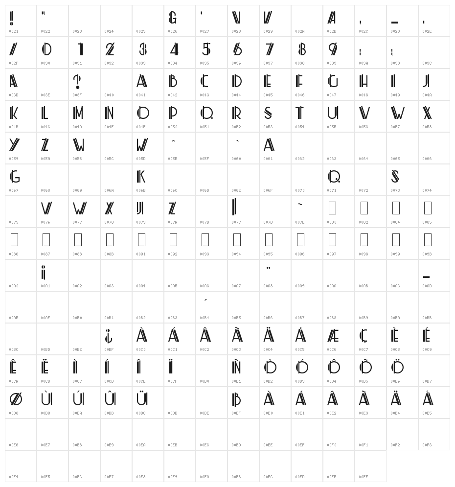 ML ZigZag KK Character Map