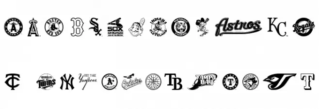 MLB AL Fonte MAIÚSCULAS