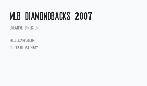 MLB Diamondbacks 2007 Business Card