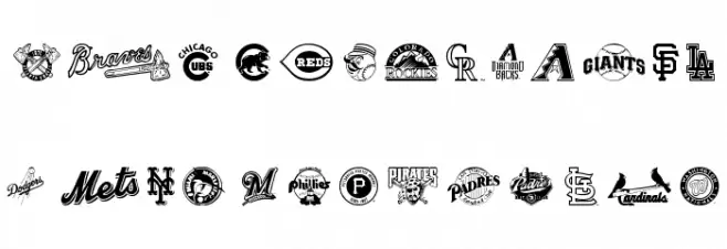 MLB NL خط أحرف كبيرة