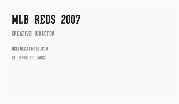 MLB Reds 2007 Business Card