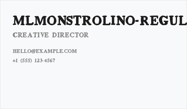 MLmonstrolino-Regular Business Card