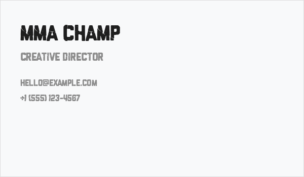 MMA champ Business Card