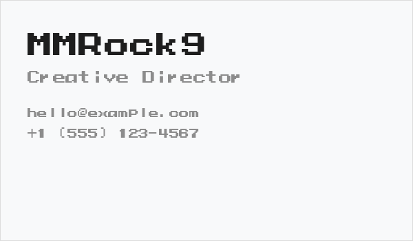 MMRock9 Business Card
