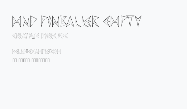 MND Pinballer empty Business Card