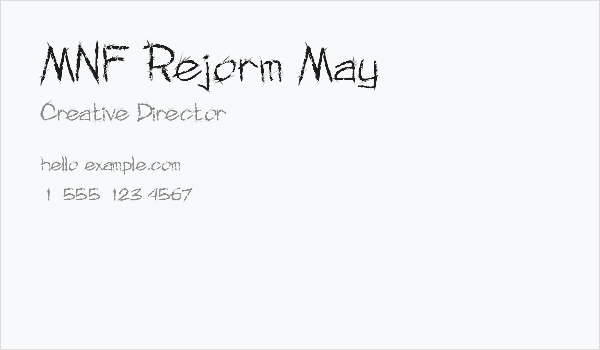 MNF Rejorm May Business Card