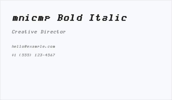 mnicmp Bold Italic Business Card