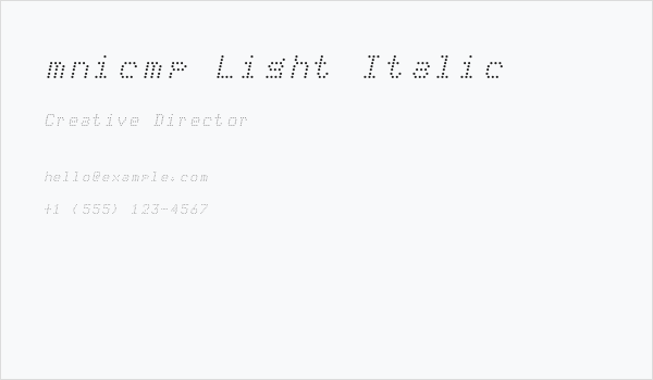 mnicmp Light Italic Business Card