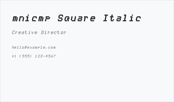 mnicmp Square Italic Business Card