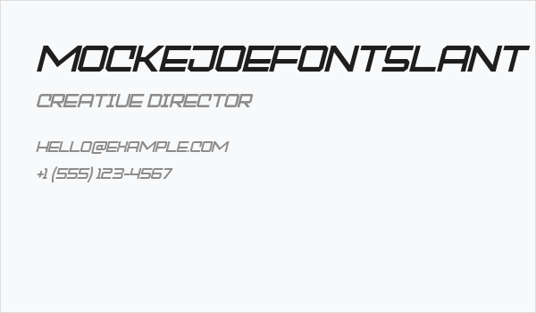 MOCKEJOEFONTSLANT Business Card