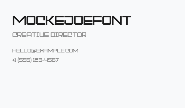 MOCKEJOEFONT Business Card