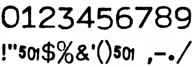 MODERN TYPEWRITER Font OTHER CHARS