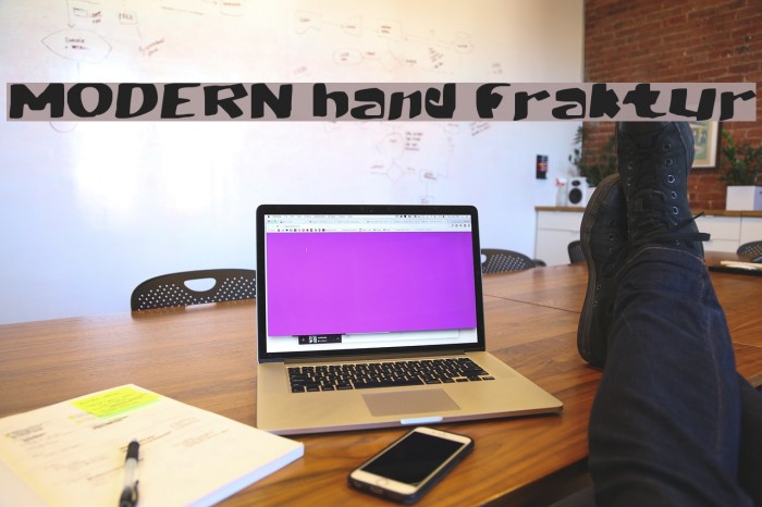 MODERN hand fraktur Example 2