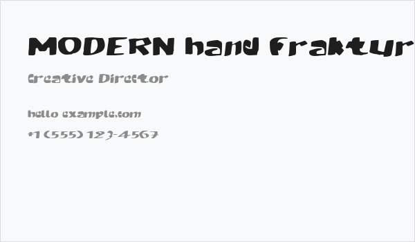 MODERN hand fraktur Business Card