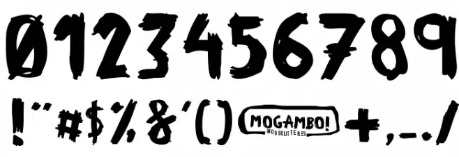 MOGAMBO! Font OTHER CHARS