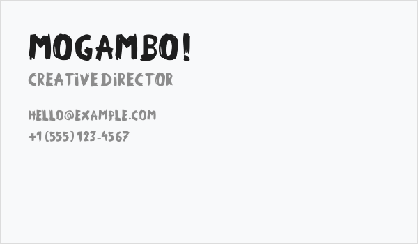 MOGAMBO! Business Card