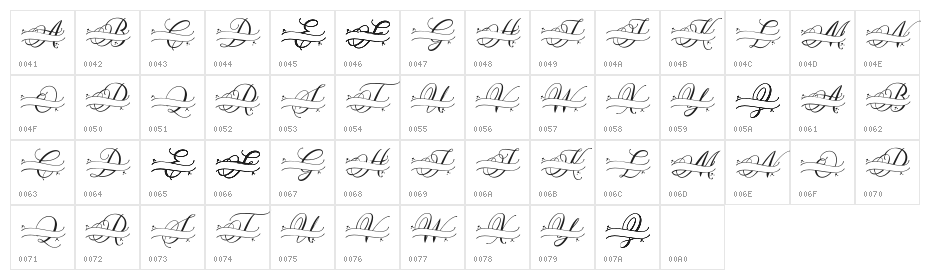 MOLIDIA MONOGRAM Character Map