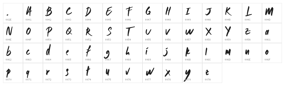 MONDAY-Regular Character Map