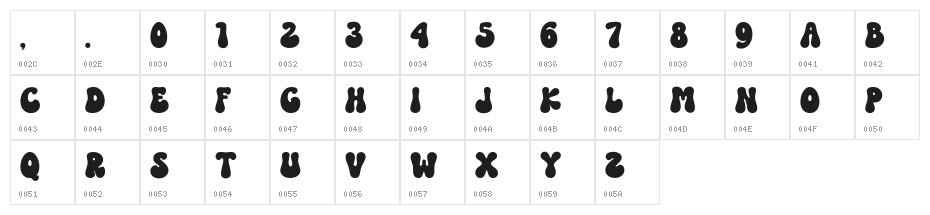 MONLEY Regular Character Map