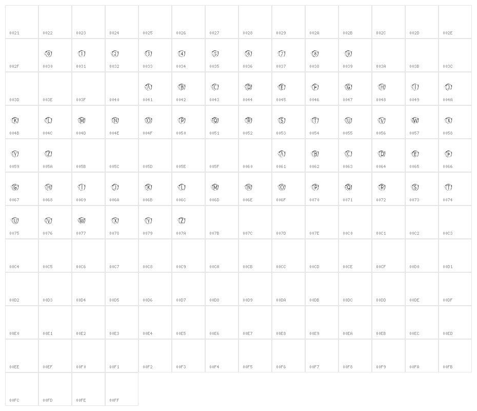 MONOGRAM DARA Character Map